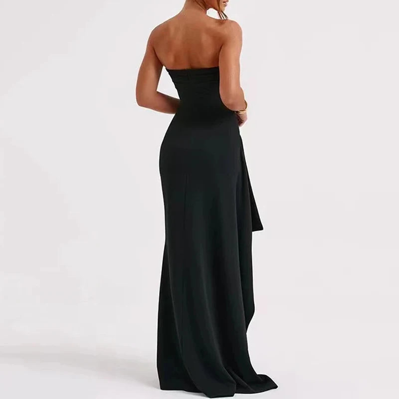 AMASIA Black Summer Long Dress